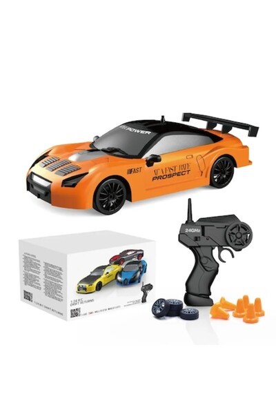 Toy Mașină telecomandă RC Drift 1/24, 4WD, 15 km/h, lumini LED, anvelope inte...
