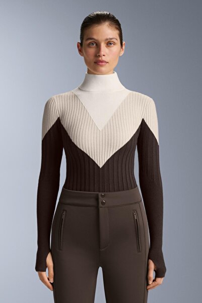 Oysho Thermal base layer contrast rib knit T-shirt
