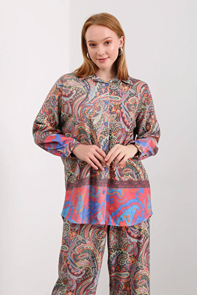 Hatun Atila Digital Printed Fine Knitted Knitwear Double Suit - 7470-29