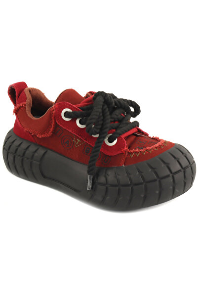 FEELİNG Women's fashion shoes 9056 1-WINE/RED-38