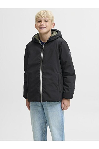 Jack & Jones Boy's Black Jjebrook Reversible Jacket Sn Jnr Jacket 12279138-Black