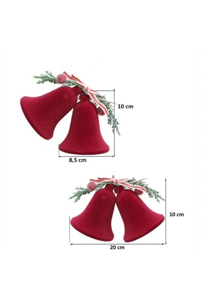 kapella New Year's Velour Bell Bordo 2-Piece 10X20Cm Ast7302
