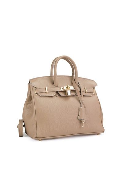 Posete Fagaras Mini Edith Leather Purse - Cream, 1 Compartment, 3 Pockets, Adjustable Strap max. 125 cm