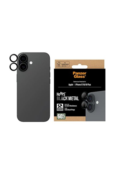 CARE by PanzerGlass® Protecție cameră pentru iPhone 16 / 16 Plus / 17, cercur...