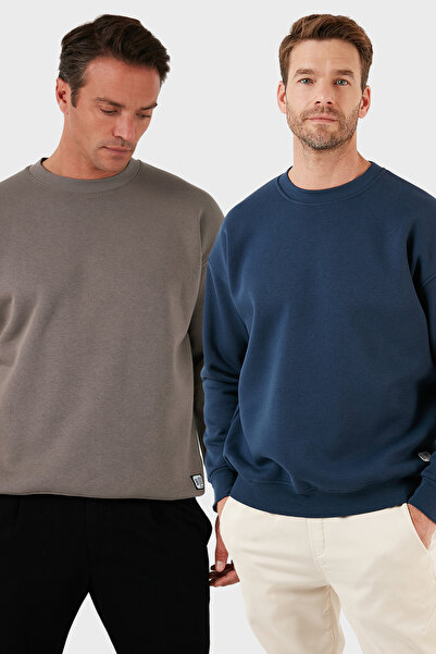 Buratti Ανδρικό φούτερ Regular Fit Crew Neck με λουράκια, συσκευασία 2 τεμαχίων SWEAT 5905255S2