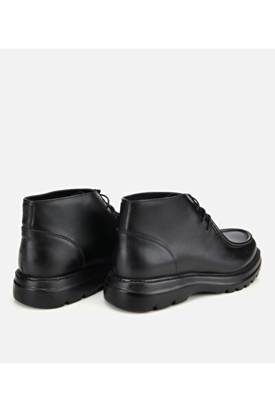 Hotiç Erkek Deri Siyah Yumuşak Dokulu Kalın Tabanlı Klasik Bot