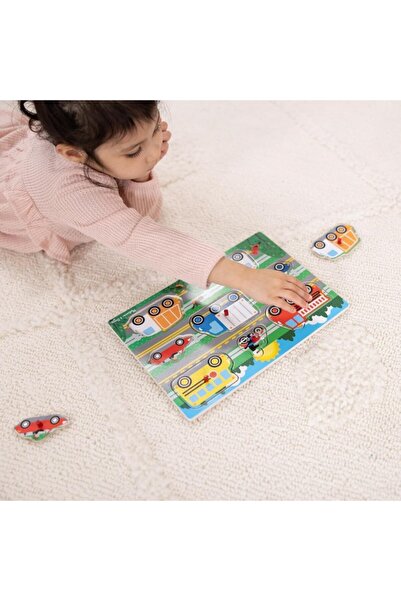 Melissa & Doug Vehicle puzzle, multi-colored wooden, 2 years+,