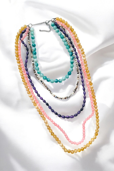 PETEK AKSESUAR Colorful Acrylic Multi Za Necklace
