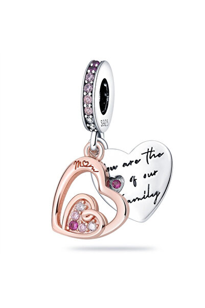 Bijuterii Nadiela Talisman Argint 925, Charm pentru bratari – Inima familiei