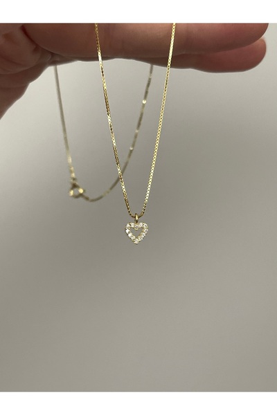 ds denizden silver Gümüş minimal kalp kolye - 40 cm