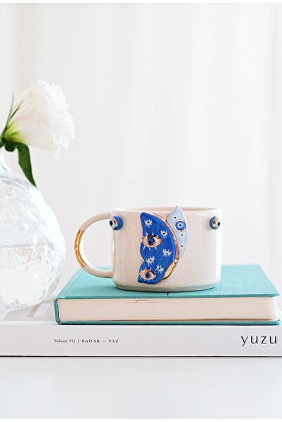 Deniz Kızı Seramik KELEBEK EL YAPIMI SERAMİK FİNCAN