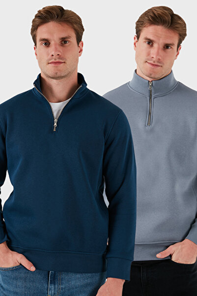 Buratti Bumbac Regular Fit Guler înalt Pachet de 2 Sweat pentru bărbați SWEAT...