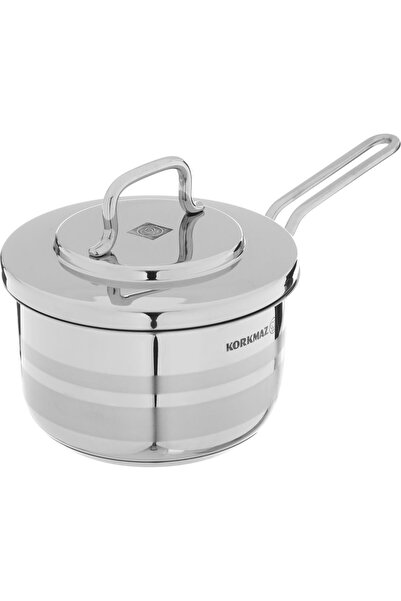 Generic Korkmaz Steel Astra 2 Casserole, with lid, 16 x 9 cm - silver