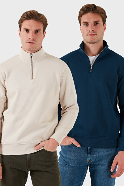 Buratti Pamuklu Regular Fit Dik Yaka 2'li Paket Sweat Erkek SWEAT 59052592S2