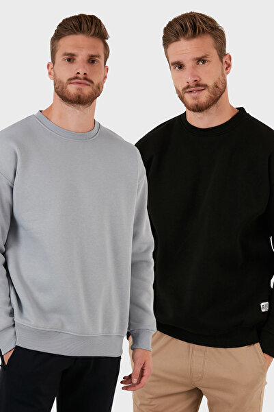 Buratti Ανδρικό φούτερ Regular Fit Crew Neck με λουράκια, συσκευασία 2 τεμαχίων SWEAT 5905255S2