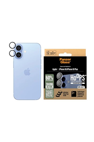CARE by PanzerGlass® Protecție cameră pentru iPhone 16 / 16 Plus, cu separare optică, sticlă securizată, transparentă