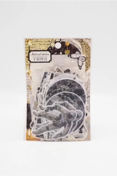 EFBUTİK Σετ αυτοκόλλητων vintage μαύρο και άσπρο μεσαιωνικό στυλ (100 τεμάχια)