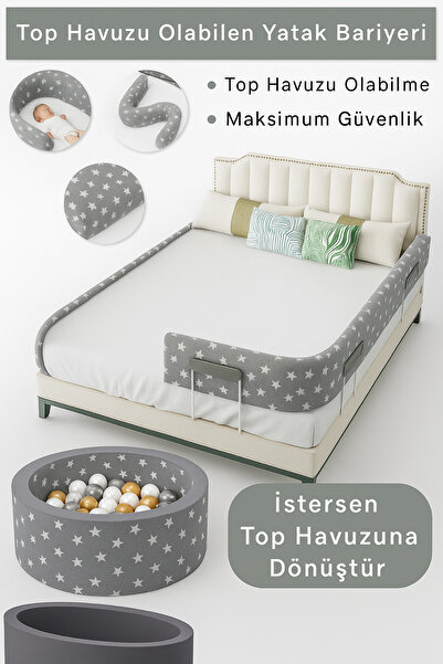 Dizanor Yeni Nesil Top Havuzuna Dönüşebilen 240 cm Tek Parça Yatak ve Beşik G...