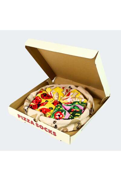 CARNAVAL SOCKS Carnaval Unisex Gift Pizza Box Socks - Pizza Pattern Cotton Socks - Pizza Socks Box