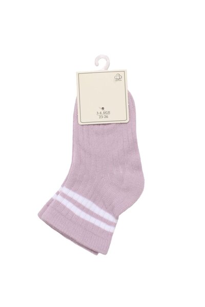 bebegen Șosete cu dungi alb-liliac pentru fetiță