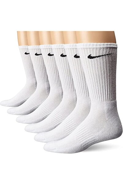 Nike Șosete unisex Performance Cushion Crew cu bandă (6 perechi), negru/alb, ...