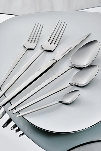 Karaca Elegance Glacial Platinum 84 Piece Cutlery Set for 12 People