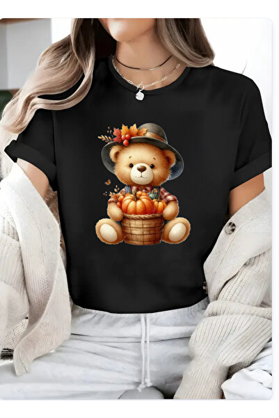 wonderbb Tricou dama 100% bumbac "Bear autumn"