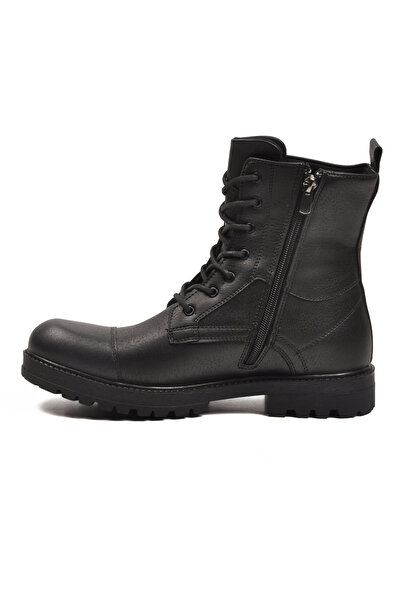 AYAKMOD Чорні чоловічі черевики з підкладкою з флісу, нековзними шнурками та блискавкою 347 M