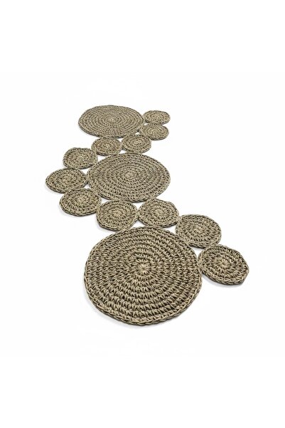 ANJEAHOME Paper String Runner | Handmade Tablecloth | Kraft Color Decorative Table Accessory (55X112 cm)