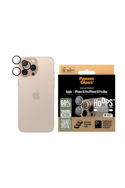 CARE by PanzerGlass® Protecție cameră pentru iPhone 16 Pro / 16 Pro Max, Sepa...