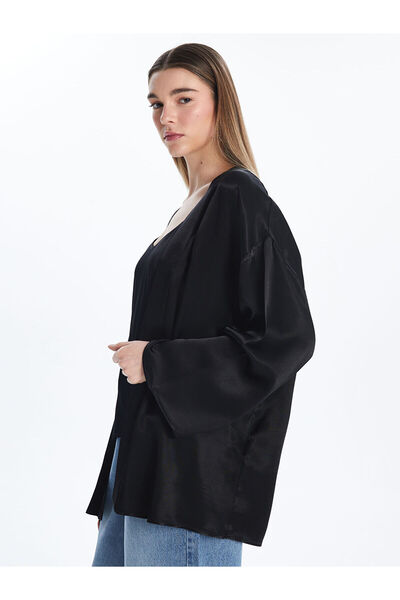LC Waikiki Peak New Season Shawl Collar Oversize Satin Women's Kimono