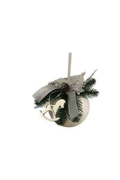 ChristmasExpress Globuri albe decorate – d15 cm