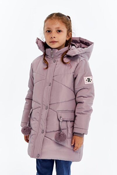 Benittokids με κουκούλα Χειμερινό παλτό για κορίτσια με λεπτομέρεια Pompom 51354