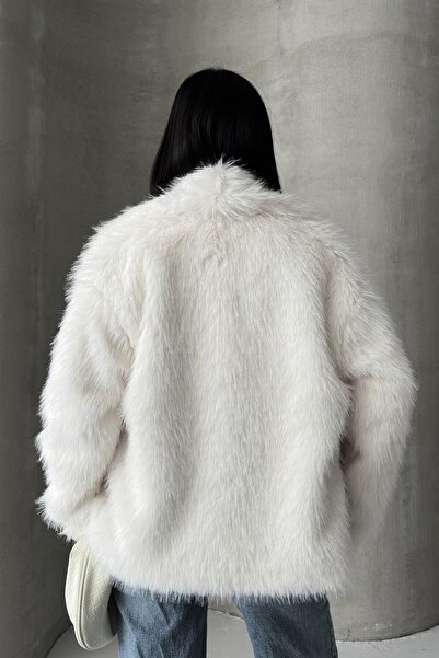 ALFUDO Moda Collection Short Imported Front Closure Collared Fur Jacket Coat