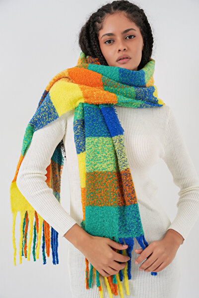 Bigdart Eșarfă groasă cu textura moale pentru femei 15951 - Galben