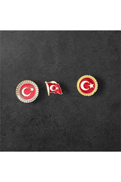 WALDORF Türk bayrağı rozeti üçlü set