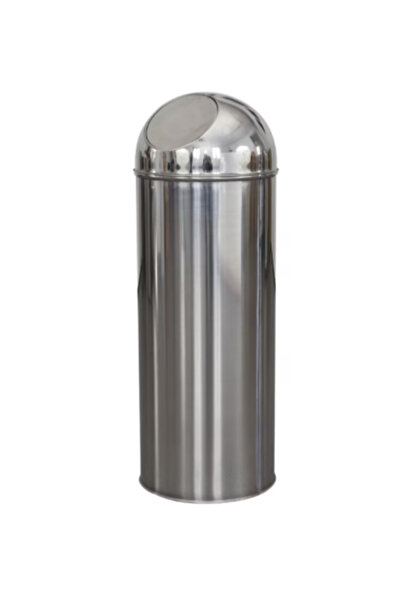 Gimihome Trash bin, stainless steel, 30 liters, push lid, dimensions 25 x 70 cm