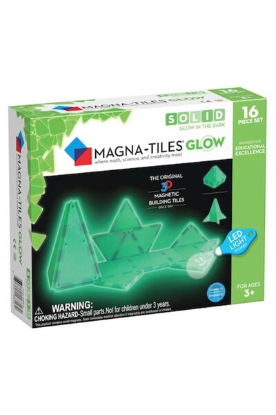Magna Tiles Magna-Tiles Glow Phosphorescent Magnetic Set, 16 pieces