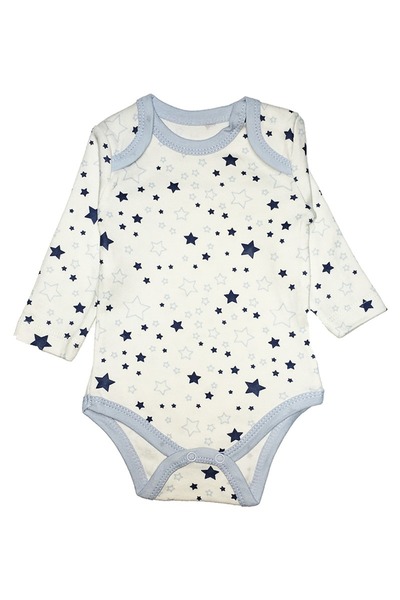 MAİBELLA Body alb maneca lunga Stelute 6-9 luni