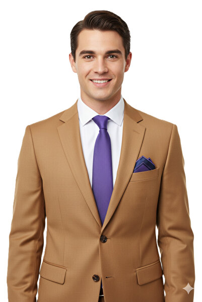 Oppland Erkek Kravat Klasik Mendilli Şık Kolay Şekil Alabilen Leke Tutmaz Müh...