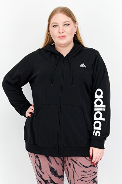 adidas Women Plus Brand Logo Long Sleeves Sweatshirt, Black
