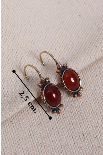 Süspüs Accessories Authentic Earrings with Agate Stone
