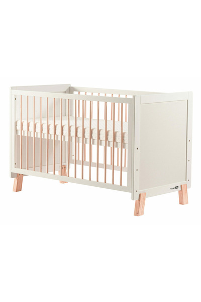 FreeON Patut din lemn bebe, 120x60 cm, Din lemn de pin si mdf, White,
