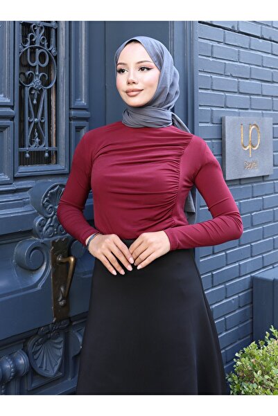 VAV Smocked Blouse - Burgundy -