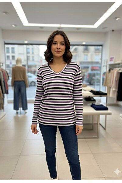 BİLGENS BUTİK بلوزة شتوية نسائية قماش مجدّل 85% قطن