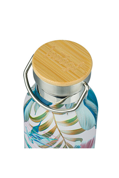 Baagl Thermo bottle with bamboo lid Leafs, 500 ml