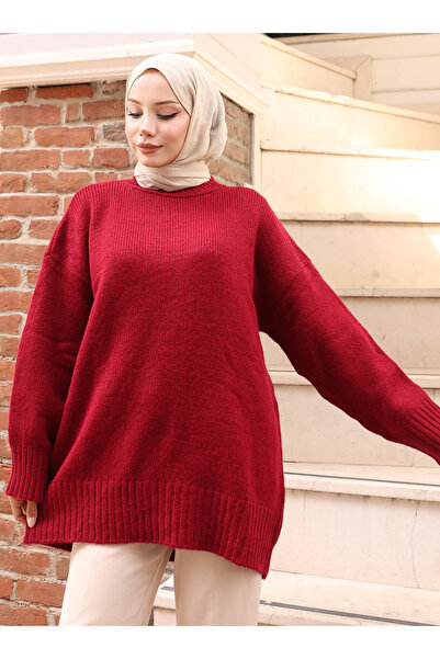 VAV Wide Sleeve Soft Sweater - Burgundy -