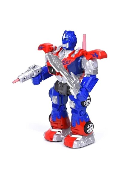 alpmodel Uzaktan Kumandalı Disk Atan Sesli Işıklı Dev Optimus Prime Robot 40 Cm