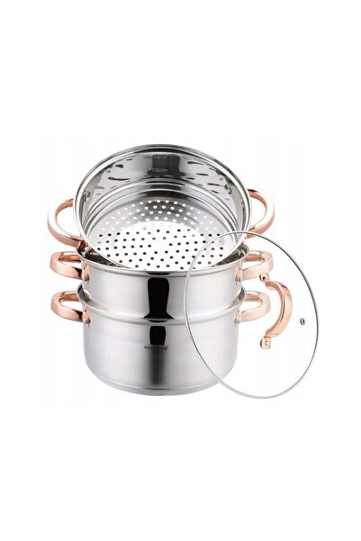 Klausberg Set of 4 pieces, steamer pot, stainless steel, diameter 22 cm, capa...
