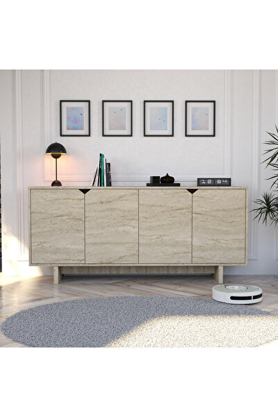 ALONEX HOME TURAN KONSOL TRAVERTEN 180 CM YEMEK ODASI, OFİS SALON ÜNİTE